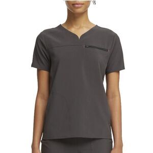 Women's Active Stretch V-Neck Seasonal Solid Tuck-In Scrub Top Shirt Size XS